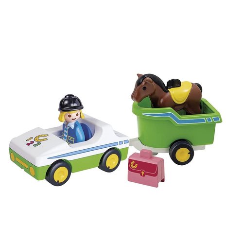 Playmobil 1.2.3 Car with Horse Trailer