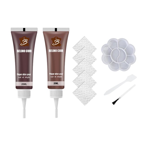 Brown and Coffee Leather Toning Paste - Quick Drying Leather Paint Vinyl Repair Kit Waterproof & Durable Leather Couch Repair Kit for Sofas, Car Seats, Leather Jackets, Shoes