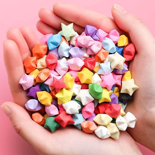 Star Origami Paper Star Paper Strip Luminous Origami Stars Paper Lucky Star Decoration Paper Strips DIY Hand Art Crafts (Glow at night - 210Pcs)