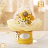 MEIEST Flower Building Blocks Set with Dust-Proof Dome,Simulation Bouquet for Valentine's Day,Bonsai Building Bricks Toys,Home Decor (Sunflower)