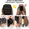Leterly Ponytail Extension,15" Drawstring Ponytail Hair Extensions Short Wavy Pony Tail Natural Curly Soft Synthetic Hairpiece for Women Medium Brown