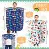 Ramede 2 Pieces Kids Barber Cape with Cartoon Patterns 55 x 40 Inches Hair Cutting Cape Hair Cut Apron Cape with Adjustable Closure Hair Styling Salon Haircutting Cover for Child, Dinosaur Style