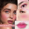 DuoZeng Cream Blush Stick with Brush,Double Head Blush Sticks for Cheeks Waterproof Cream Blush Makeup Stick Long Wearing Multi-Stick Blush for Lips,Cheeks & Eyes (#01 Milk Tea Pink)