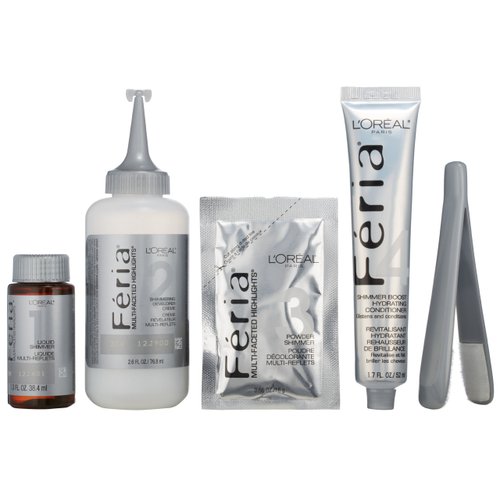L'Oréal Paris Feria Multi-Faceted Shimmering Permanent Hair Color, C100 Star Lights Extreme (Highlighting Kit), 1 kit Hair Dye