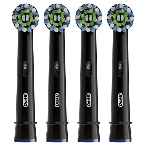 Oral-B Cross Action Replacement Brush Heads for an Oral-B Electric Toothbrush, Pack of 4, Black