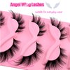Fox Eye Lashes Wispy Eyelashes 21mm Long Cat-Eye Lashes Angel Wing Lashes Faux Mink False Eyelashes Natural Look 5 Pairs pack(XF03)