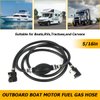 BESULEN 5/16" 6FT Car Fuel Line Assembly, Universal Dia Hose Marine Boats Outboard Motor RVs, Assembly with Primer Bulb Steel Hose Clamps, Compatible with Gas Diesel Petrol Tractor Caravan