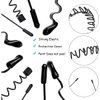BOYIVI 10 PCS Metal Hair Band for Men Women Black Wavy Headband Non-slip Unisex Hairband Fashion Sports Outdoor Hair Hoop Simple Elastic Hair Accessories