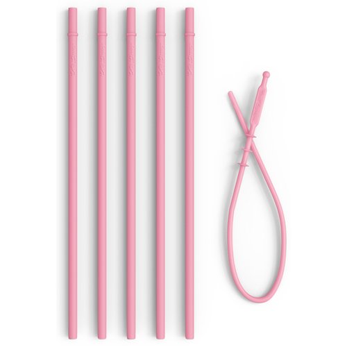 10.5” Reusable Silicone Straws + Cleaner - Long Length Replacement Straws for Tumblers Acrylic,Yeti, rTic, Starbucks, Ozark - BPA Free Slim Drinking
