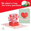 Paper Love Happy Valentines Day Card, 3D Handcrafted Pop Up Valentine's Cards - 100% Recycled and Eco-Friendly, 5" x 7" Cover - Includes Envelope and Note Tag, Frndly
