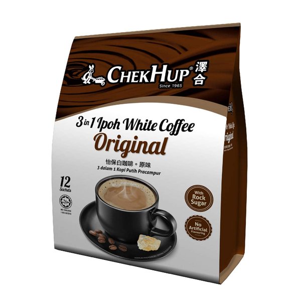 Malaysia Chek Hup 3 In 1 Ipoh White Coffee- Original (12 sachets x 40g) (1)