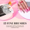 MelodySusie 31Pcs Nail Art Brushes Nail Art Tool Set,Nail Dotting Tools Striping Nail Art Brushes for Liner Brushes Nail Drawing Pen For Nail Design for Home and Salon Use