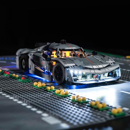 BRICKSHINING LED Lighting Compatible with Lego Koenigsegg Jesko Absolut Grey Hypercar 42173, Light Kit Compatible with Lego 42173, Giving Light to Model, NOT Included The Model Set(18 Key RC Version)