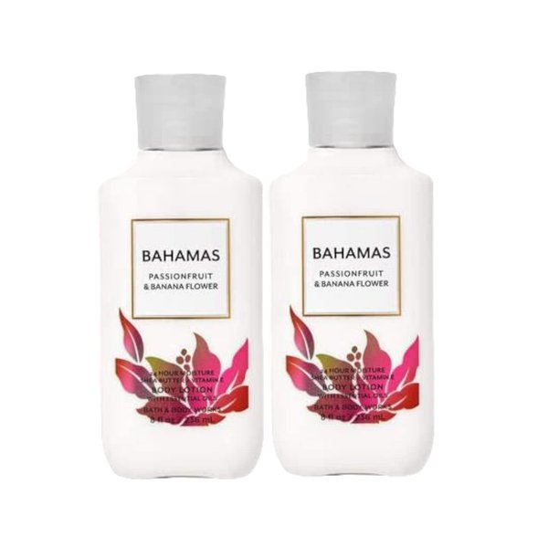 Set of 2 Bath and Body Works Bahamas Passionfruit Banana Flower Lotion 8 Ounce Full Size