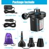 Electric Air Pump, 110V AC/12V DC Portable Air Mattress Two-Way Universal Inflator Pump for Inflatables Pool, Airbeds, etc with 3 Nozzles and 1 Storage Bag