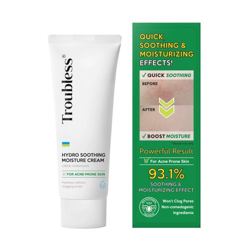Troubless Hydro Soothing Moisturizer Face Cream | Hydrating Moisturizer Face Cream Korean Redness Relief for Face | Day & Night Skin Cream Face Moisturizer for Oily Skin Combination (2.36 fl oz)