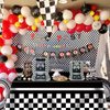 81Pcs Racing Car Party Decorations - Black and White Checkered Racing Car Tableware Set, Race Car Plates Napkins Forks Tablecloth for Kids' Race Car Themed Birthday Party, Serves 20