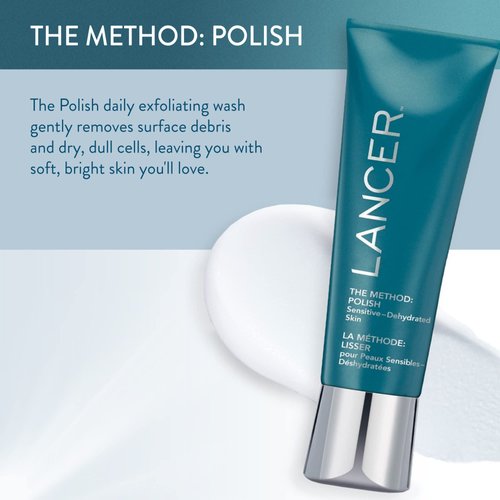 Lancer Skincare The Method: Polish Facial Exfoliator, Daily Exfoliating Face Wash with Natural Minerals, Sensitive Dehydrated Skin, 4.2 Fluid Ounces