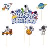 Gyufise 21Pcs Space Cupcake Toppers Planet Rocket Spaceship Trip to the Moon Space Birthday Cake Toppers for Universe Outer Space Theme Baby Shower Kids Birthday Party Decorations Supplies
