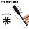 Boars Hair Round Brush, Mini Round Brush, Small Hair Bush for Small Round Brush for Blow Drying, Curling Brush for Short Hair, Small Beard Brush Round Bristle Brush Black
