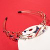 mokkia 4th of July Headband for Women 4th of July Patriotic Accessories Outfits Red White and Blue American Star Headband Jeweled Rhinestone Headband 4th of July Outfits Holiday Gifts (4th of July A)