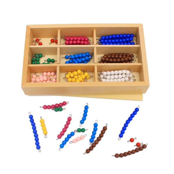 DANNI Kid Math Learn Toys Montessori Wood Math Educational Toys Colorful Checker Board Beads Math Toy Early Childhood Preschool Training