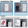 BESTTEN 5 Pack 4-Gang Screwless Decorative Wall Plate, Decorator Outlet Cover, USWP6 Snow White Series, H4.69” x L8.35”, for Light Switch, Dimmer, GFCI, USB Receptacle