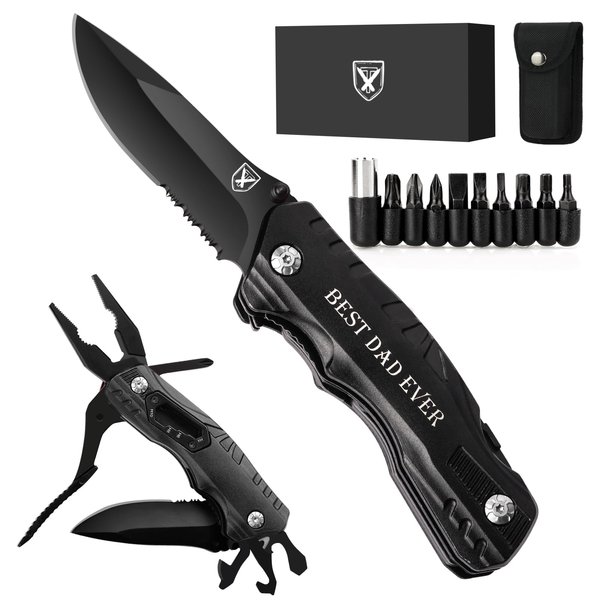 Gifts for Dad Men, Stocking Stuffers for Dad, Birthday Gifts Ideas, Pocket Knife Multitool, BEST DAD EVER Cool Folding Knife, Unique Christmas Outdoor Camping Hiking Tools Gift Ideas, Cool Gadget