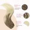 GOO GOO Clip in Hair Extensions Real Human Hair, 16inch 120g 7Pcs, 9/60 Balayage Ash Brown to Platinum Blonde, Remy Human Hair Extensions Clip ins for Women, Natural Human Hair