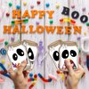 SHIEL-EVEN Halloween DIY Crafts-50 Pack Mason Jars Shape Halloween Cards with Candy Bags for Party Favors, 5 Design Halloween Crafts for Kids, Halloween Cardstock Craft Supplies for Classroom School