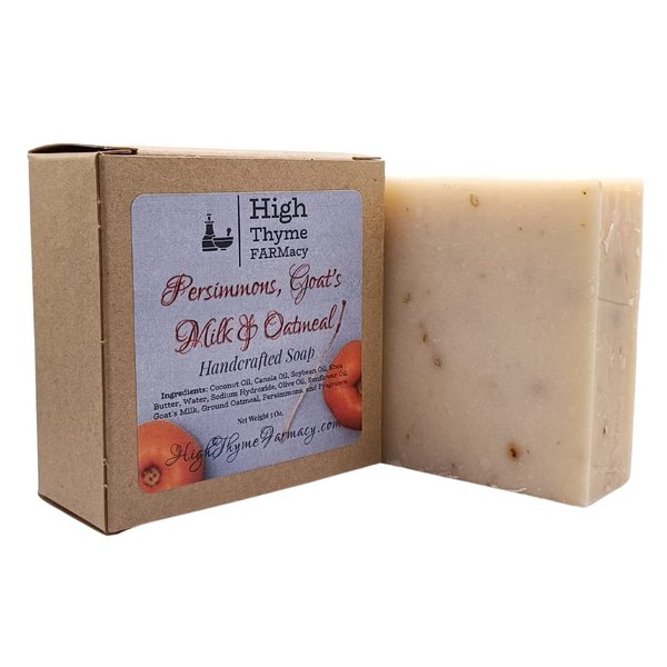 Persimmons, Goat's Milk & Oatmeal Soap - 5 Ounce Handcrafted Goat Milk Soap Bar - Persimmon Soap - Goats Milk Soap - Persimmon Goat's Milk Soap - Goats Milk Soap Bar - Exfoliating Bar Soap