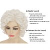 Baruisi Short Curly Cream White Wigs for Women Synthetic Natural Curly Layered Halloween Cosplay Wig