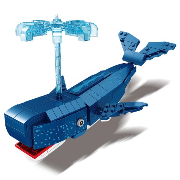KAZI Whale Toys Building Set,Deep Sea Creatures Building Blocks,Ocean Animal Toy for Kids Ages 6 7 8 9 10 Plus,Blue Whale Sea Animal Building Kit for Boys Girls,Halloween Party Favors