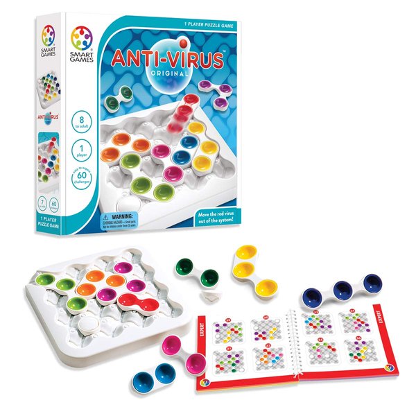 SmartGames Anti-Virus Sliding Puzzle Game with 60 Challenges Ages 6-Adult
