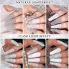 SUPWEE Silver Reflective Gel Polish Liner Gel Glitter Diamond Gel Liner Nail Art for Nails Sparkle Disco Drawing Gel Liner Polish Nail Painting for DIY Nail Art Design Manicure Soak Off Lamp Gel