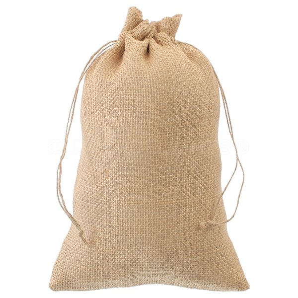 CleverDelights 8" x 12" Burlap Bags - 10 Pack - 8x12 Inch Jute Burlap Drawstring Sacks