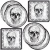 40Pcs Halloween 2024 Party Supplies 20 Plates + 20 Napkin Halloween Birthday Party Decorations (Halloween Skull)