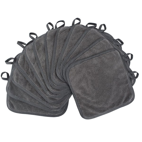 SINLAND Microfiber Facial Cloths Fast Drying Washcloth 8inch x 8inch Absorbent Face Wash Cloth Soft Makeup Remover Cloths