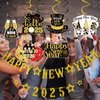 Gold Happy New Year 2025 Banner Happy 2025 New Years Banner New Year Eve Banner 2025 Happy Nye Banner 2025 for New Years Eve Party Supplies 2025