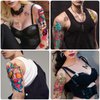 Temporary Tattoo Adult Sleeve, Sugar Skull Mushroom Floral Tribal Eye Half Arm Sleeve Fake Tattoos for Adults Women Men, Waterproof Tiny Tattoos Sticker for Girls Boys and Kids, 77 Sheets