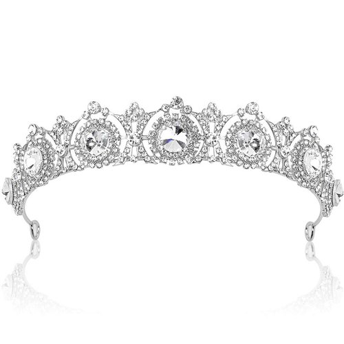 COCIDE Silver Tiara and Crown for Women Vintage Queen Crowns Crystal Headband Rhinestones Princess Tiaras Antique Hair Accessories for Bride Party Bridesmaids Bridal Prom Halloween Costume Cos-play