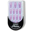 Hard Candy Press On Nails, Reusable with Gel Shine Finish, Future Visions, Purple, Glossy Multi-chrome, Long Ballerina Nails with Nail Glue and Travel Case