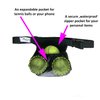 Tennis Ball Holder Bag | SPORTS & TRAVEL HIP PACK - Black | Pickleball Holder | PERFECT TRAVELING AIRPORTS (Tennis Balls, Pickle Balls, iPhone, Keys, Passport) Pocket For Every Purpose (PFEP)