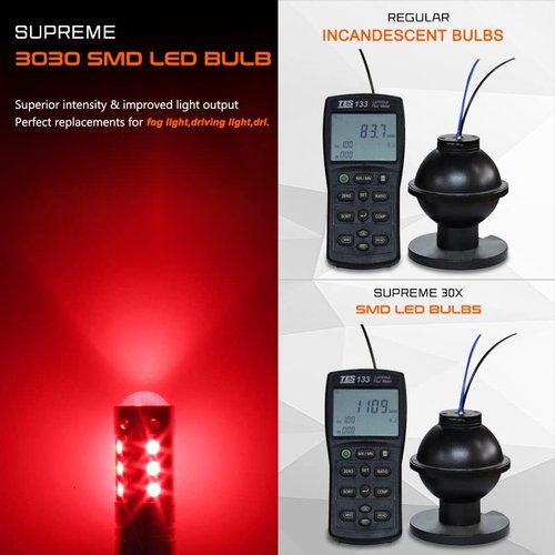 GLOFE 880 890 899 892 LED Bulbs Red Xtreme Super Bright Fog Light or Daytime Running Driving Lights (DRL Lamps) High Power 3030SMD Replacement for Cars,Trucks, SUVs, Vans