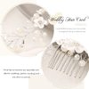 Gorais Flower Bride Wedding Hair Comb Silver Pearl Bridal Headpiece Crystal Hair Pieces Rhinestone Hair Accessories for Women and Girls