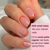 600Pcs Extra Extra Short Round Nail Tips, SINOKAME Pre-etched Small Petite Child Size XXS Round Oval Full Cover Natural Gel Nail Tips, Gel Clear Press on Nails Extra Short,10 Sizes with Refills 4&5