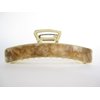Generic Long gold metal and brown beige marbled acrylic hair claw clip