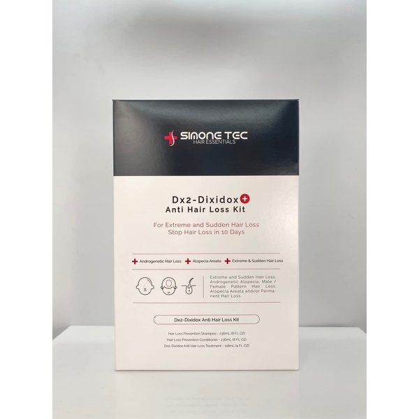 Simone Tec Hair Essentials Dx-2 Dixidox Anti Hair Loss Kit/Hair Loss Prevention Shampoo 8 OZ ; Hair Loss Prevention Conditioner 8 OZ ; Dx-2 Dixidox Anti Hair Loss Treatment 4 OZ