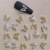20Pcs Alloy Butterfly Nail Charms 3D Metal Butterfly Nail Gems Nail Rhinestones Shiny Crystal Nail Art Charms for Acrylic Nails DIY Manicure Jewelry Accessories Women Nail Decoration Supplies