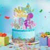 Wootkey 36 pcs Glitter Mermaid Cupcake Toppers Mermaid Cake Topper Under the Sea Beach Mermaid Tail Cake Decoration Birthday Party Supplies for Baby Shower Children's Day
